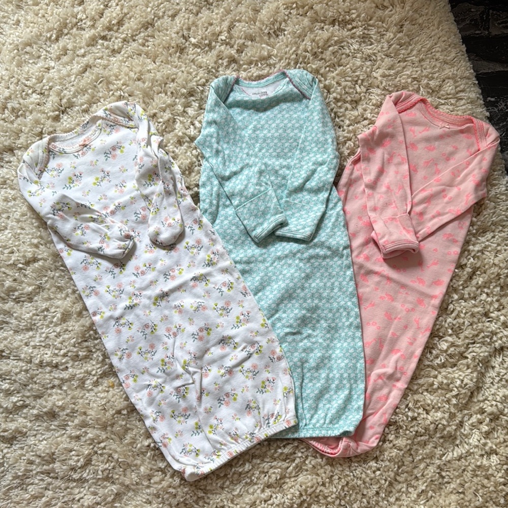 Floral and Patterned Baby Girl Pajamas Set (3)